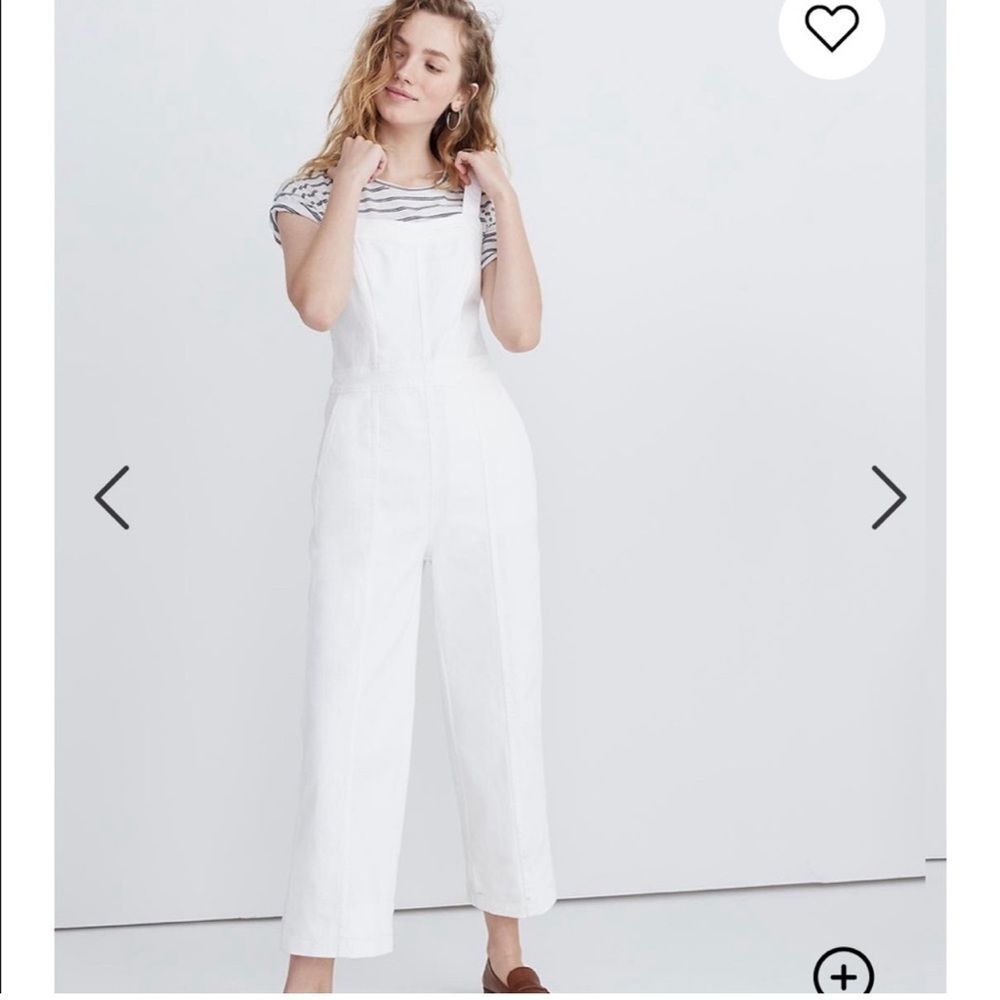 Madewell Denim Seamed Wide-Leg Jumpsuit White Size 8T